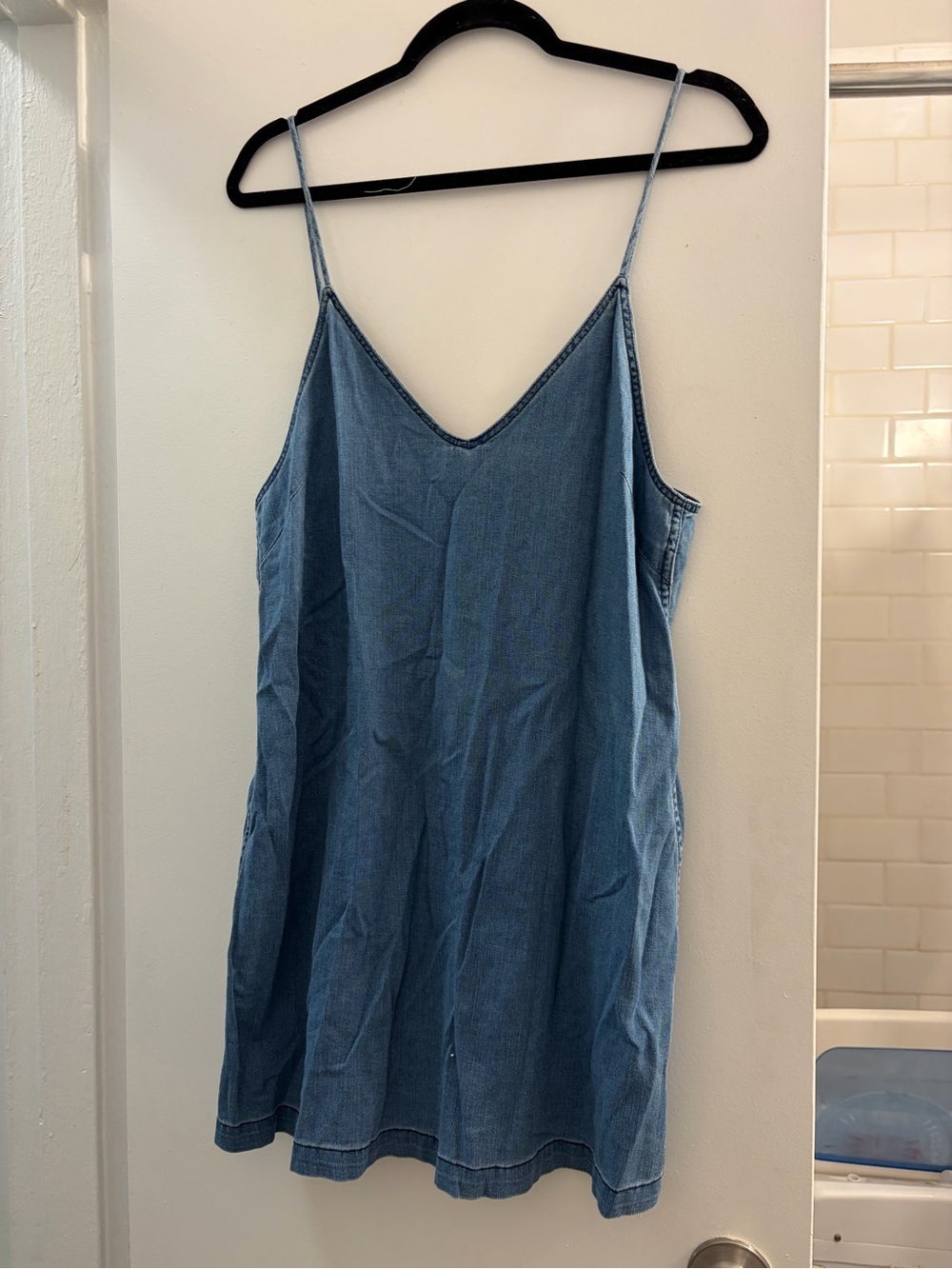 Vintage Wilfred FREE denim slip dress in medium blue